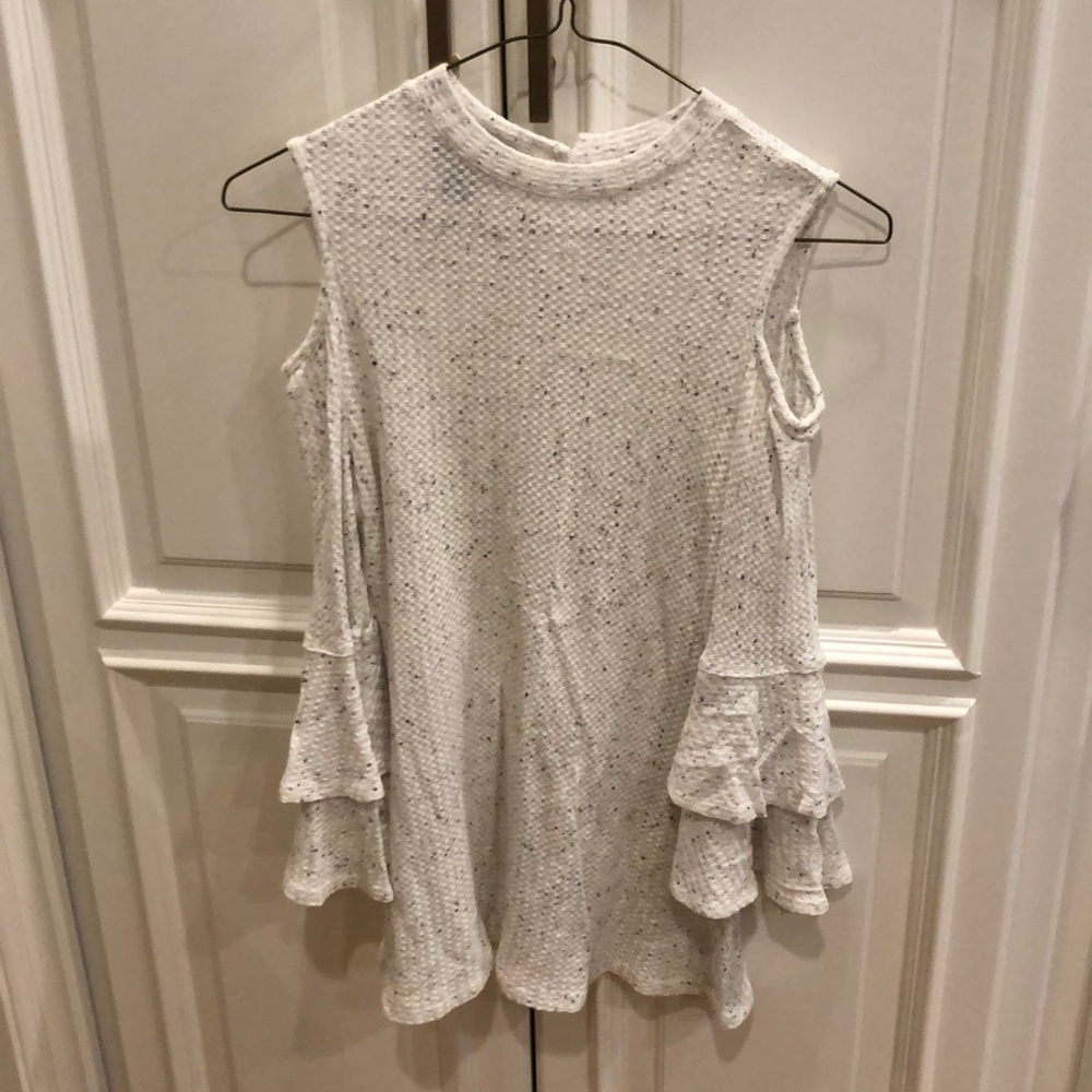 Girls  Cold shoulder shirt with Ruffled sleeves